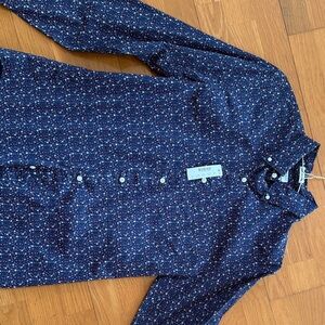 J. Crew Navy Floral Button Down Shirt